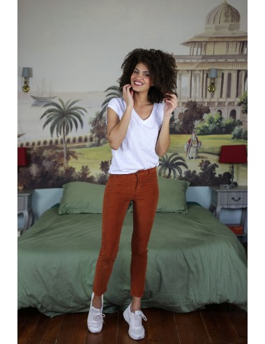 PANTALON AMANDE VELOURS RASE